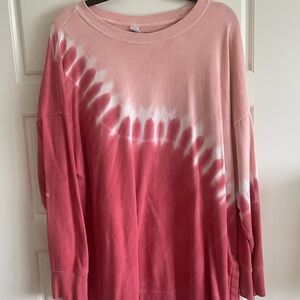 Old Navy long sleeve tunic sweatshirt pink tie dye size XL